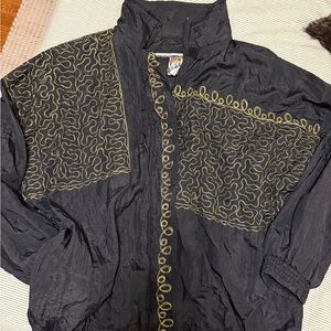 Vintage Black Jacket with Gold Embroidery